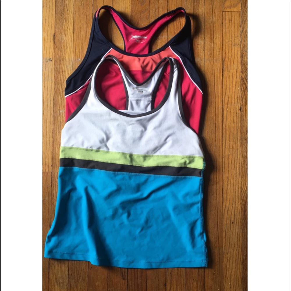2 Striped Athletic Tank Tops